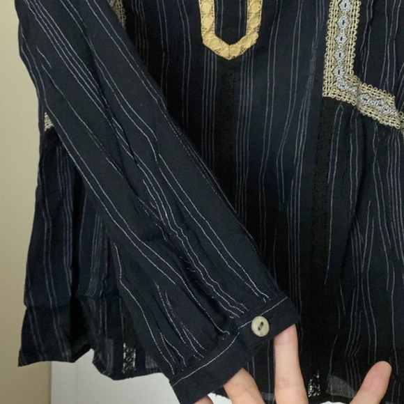 J Jill Boho Embroidered Black Tunic NWT Size Small - Picture 5 of 14